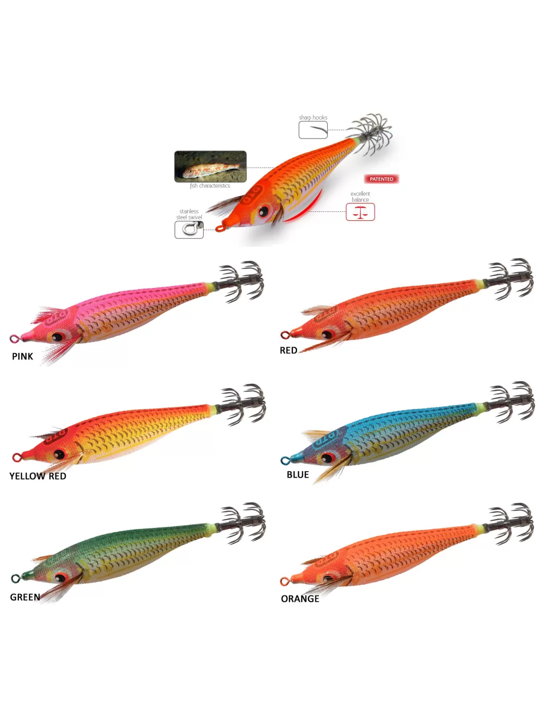 Totanara Luminosa Per Pesca Calamari E Totani - Piccola, 10 Cm, Doppio Aggancio, Corpo Fluorescente