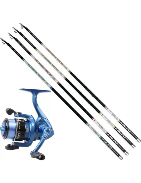 Kolpo Kit Fishing Trout Lake Rod in Carbon Reel Myth with Wire