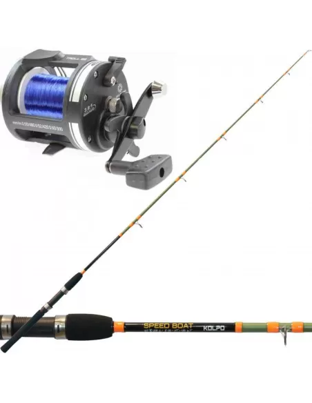 Kolpo Kit Pesca Traina Costiera Canna Mulinello e Filo Kit da pesca Kolpo