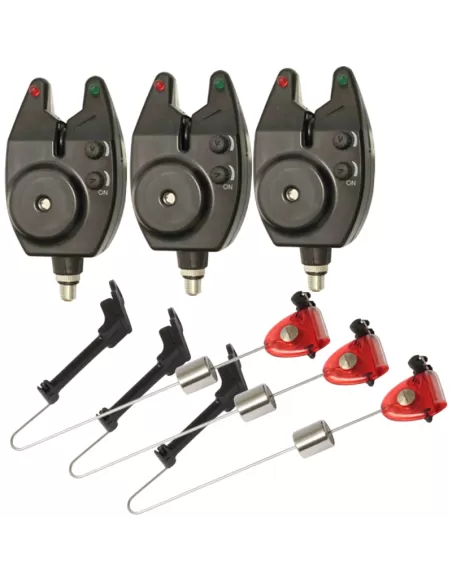 Kolpo Set 3 Avvisatori Acustici e 3 Segnalatori Visivi Carpfishing Kolpo