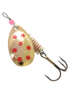Heron Fario Rotating Teaspoons Gold Stake Red Dots 