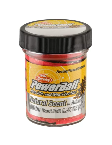 Berkley Powerbait Glitter Trout Bait Black Fluorescent Red Pastella per Trote Anice Esche da pesca Berkley