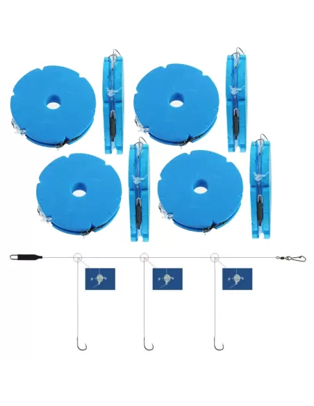 4 pz Terminale Trave Pronto 3 Ami Surfcasting Barca Bolentino Lenze pronte Kolpo