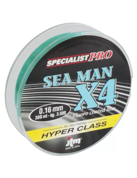 Jtm Sea Man X4 Fluoro Coated Line 300 mt Fili da pesca Jtm