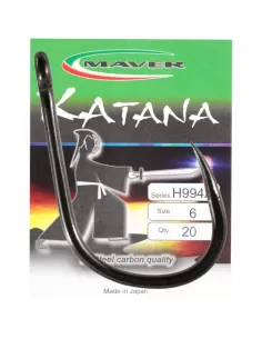 Maver Katana H994 Fishing Hooks Ringed Barbless PTFE 20 pcs 
