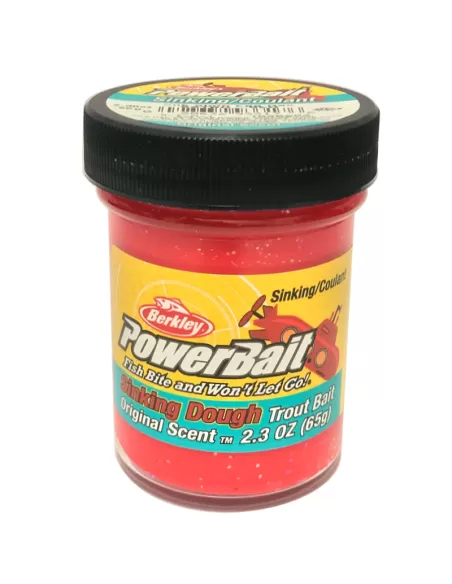Berkley Powerbait Glitter Trout Bait Salmon Red Pastella per Trote Anice Affondante Esche da pesca Berkley
