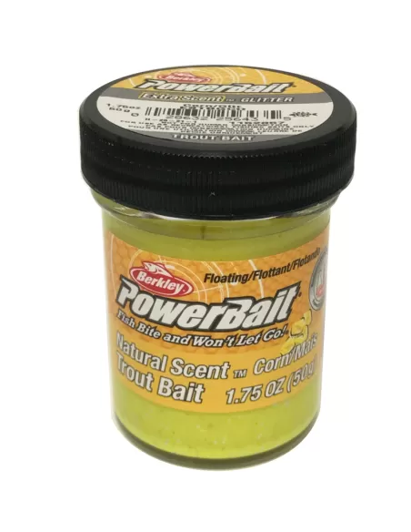 Berkley Powerbait Glitter Trout Bait Corn Mais Pasta Trote Sunshine Yellow - fishing tackle