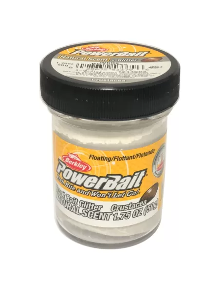 Berkley Powerbait Glitter Trout Bait White Crustacea Pastella per Trote Bianca Esche da pesca Berkley
