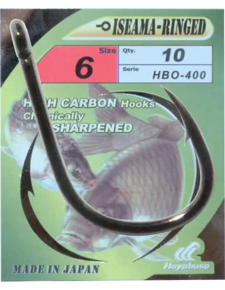 Hayabusa HBO-400 Ami da Pesca Con Occhiello High Carbon 10 pz Ami da pesca Hayabusa
