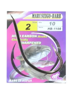 Hayabusa HB-1100 Fishing Hooks With Paddle and Barb on High Carbon Stem 10 pcs 