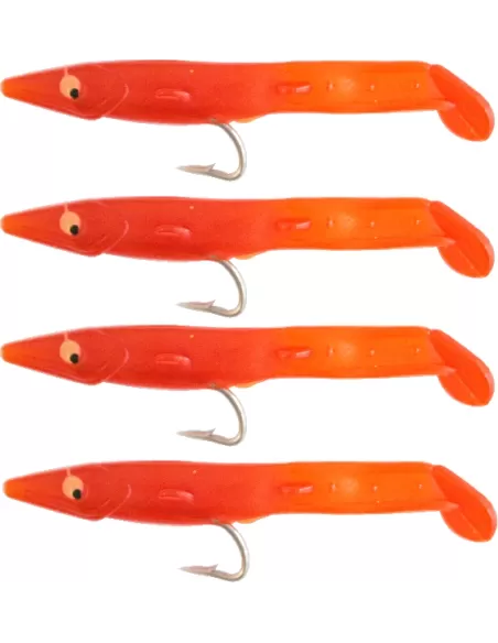 Kolpo Fantastic Eel Red Silicon Eel with Hook 4 pcs 