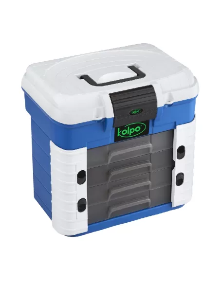 Kolpo Super Box 4 Cassetti e Grande Vano Porta Accessori da Pesca Cassette Pesca Kolpo