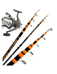 Kit Canna E Mulinello Per Pesca Surf Casting, Lancio 200g, Siluro Per Mare Mosso
