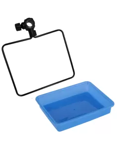 Vassoio Porta Esche Per Panchetto Da Pesca - Con 2 Scatole Da 0.5L Forate, Attacco Diametro 2.7 Cm, Dimensioni 40x40x9 Cm