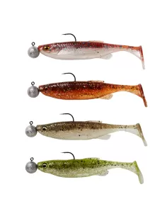 Savage Gear Fat Minnow T-Tail RTF Kit 4 Fish Bait Spinning Armed 9cm 7gr 