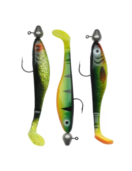 Abu Garcia McPrey 3 Artificiali per Teste Piombate Completi Ray of Light Esche Artificiali Abu Garcia