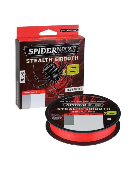 Spiderwire Stealth Smooth8 X8 PE Braid Trecciato 8 Capi 300mt Red Fili da pesca Spiderwire