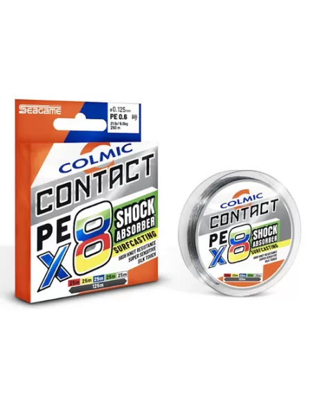 Colmic Contact 250 mt 8X Surfcasting Braid Multicolor 5 Colors