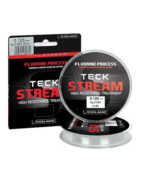 Colmic Teck Stream 50 mt Filo per Terminali Fluorine Process Fili da pesca Colmic