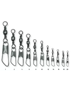 Colmic Barrel + Safety Snap 12 pcs Swivel with Carabiner