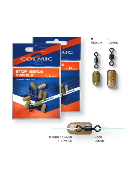 Colmic Stop Beads Swivels 8 pz Stopper Colmic