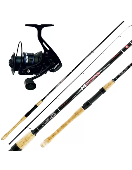 Kolpo kit Pesca Spinning Canna in Carbonio 2 Sezioni + Mulinello Bakis Kit da pesca Kolpo