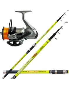 Kolpo Surfcasting Fishing Kit 220g Carbon Rod + Nanga Reel with Line Kolpo Fishing Kit