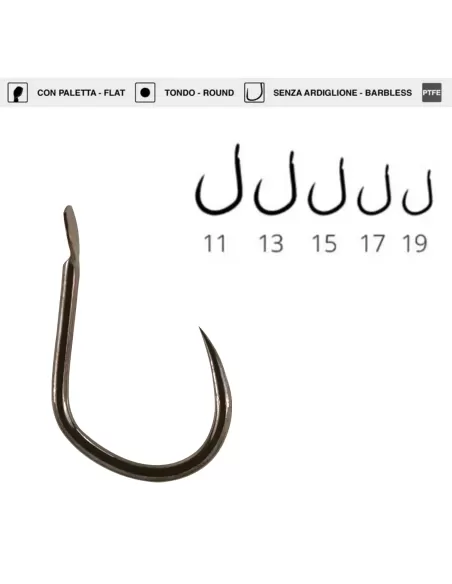 Maver Katana H114 Amo a filo grosso rotondo con punta rientrante gambo corto senza ardiglione 20pz
