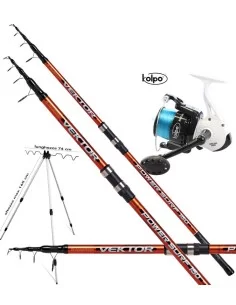 Combo Kit 4 mt 150 gr Wire Reel Tripod Surfcasting Vektor Pier 