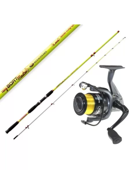 Kit da Pesca da Barca Bolentino Canna Boat Master Mulinello Nanga + Filo Kit da pesca Lineaeffe