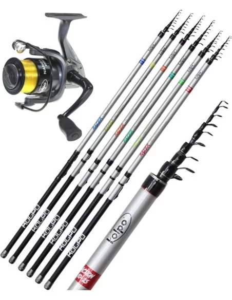 Kit Pesca alla Trota Lago Canna da Pesca Razer 10-25 gr con Mulinello Nanga e Filo Kit da pesca Kolpo