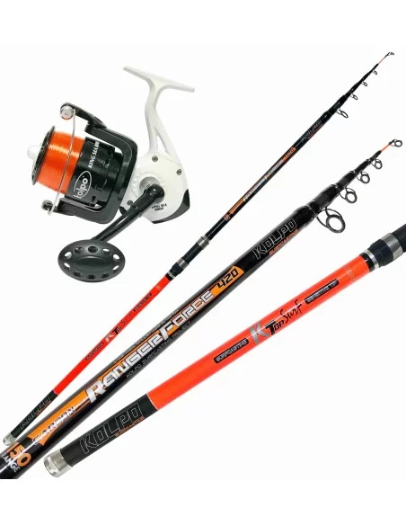Kolpo Combo Surfcasting Canna in Carbonio 4.2 mt Mulinello 7000 Kit da pesca Kolpo