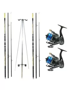 Kolpo Kit Surf 2 Carbon Rods 2 Reels + Wire + Tripode 