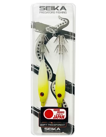 Seika Mini Squid Soft Trasparent per la pesca a calamari e seppie 75 mm 2 pz col. 103 Totanare e polpare Seika