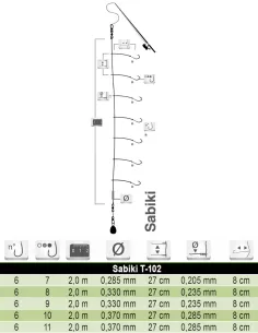Tubertini Sabiki T-102 realizzato con pelle di pesce ideale per sugarelli e piccoli pelagici - fishing tackle 2