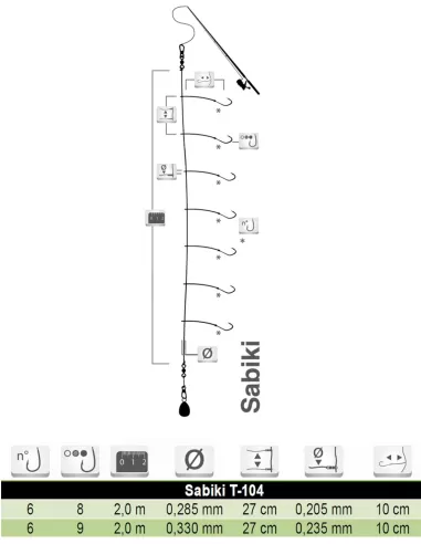 Tubertini Sabiki T-104 - fishing tackle