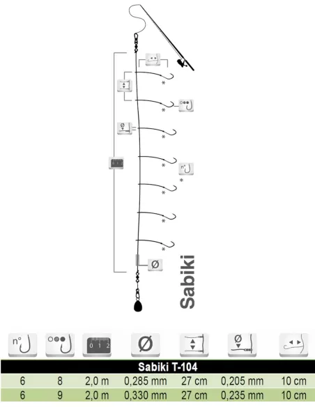Tubertini Sabiki T-104 - fishing tackle