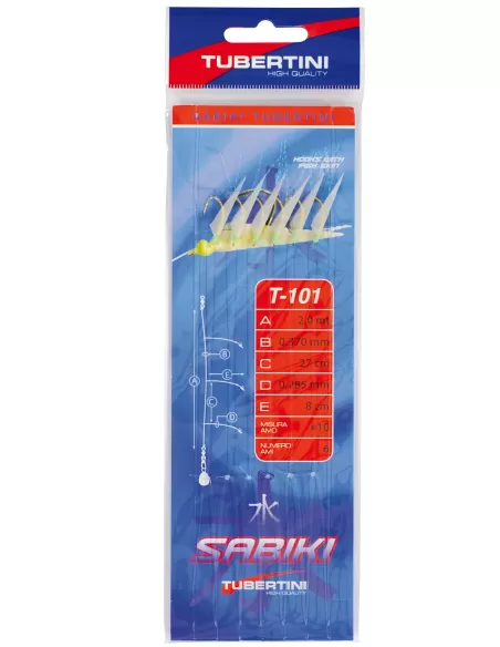 Tubertini Sabiki T-101con pelle di pesce e filamenti crystal flash per la cattura di pesci di piccole e medie dimensioni Sabi...
