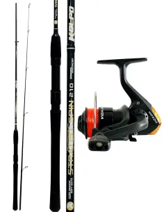 Combo Spinning Carbon Barrel 10-55 gr 2.10 mt Reel 4 Bearings