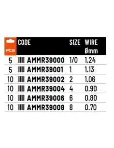 Colmic MR390 very strong eye hook for surf casting fishing bolentino light drifting Colmic Fishing Eye Hooks 2