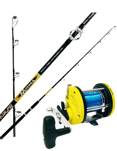 Canna Da Pesca Traina + PENN Super Mariner + 250 M Multifibra – Shimano