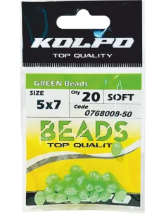 Kolpo Oval Beads Soft colore Verde 20pz - fishing tackle