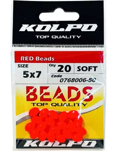 Kolpo Oval Beads soft colore Rosso 20pz Stopper Kolpo