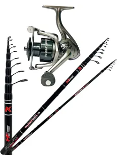 Kolpo Kit Bolognese Fishing Short Piece Travel Carbon with Reel Kolpo Fishing Kit