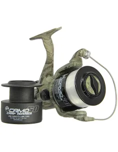 Angling Pursuits Camo 60 Reel - 3BB Carp Runner with 12lb Line and Spare Spool NGT Carp Fishing Reels 2