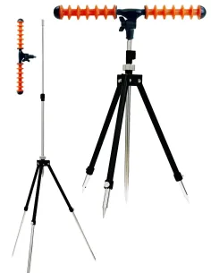 Kolpo height adjustable fishing tripod with 12 rod rests