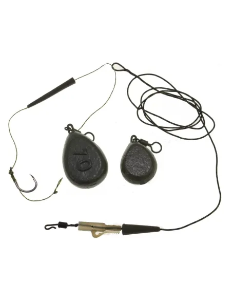kolpo Montatura Completa Carpfishing con due Piombi Pesca Carpfishing Kolpo