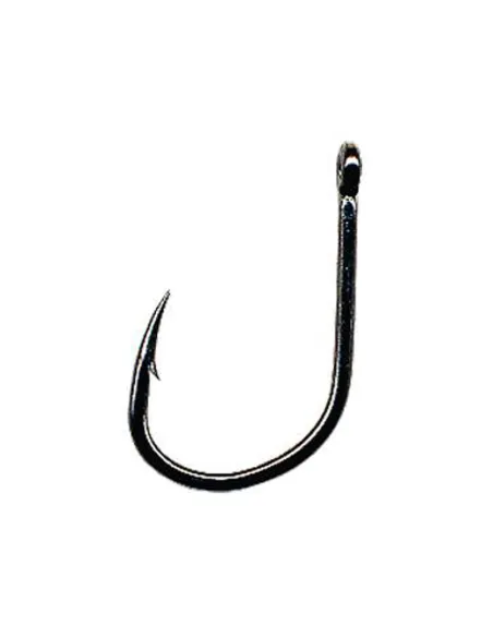 Tubertini fishing hooks series 881 black chrome with eyelet medium shank thick wire Tubertini Fishing Eyelet Hooks