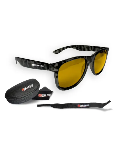 Herakles Camou Yellow Occhiali da Pesca Polarizzati Sunfish con Custodia Occhiali Polarizzati da Pesca Herakles