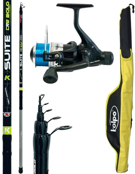 Combo Bolognese Fodero Canna da Pesca 4 m Mulinello e Filo Kit da pesca Sele